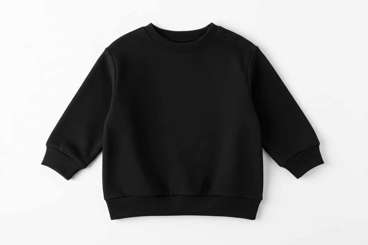black infant crewneck
