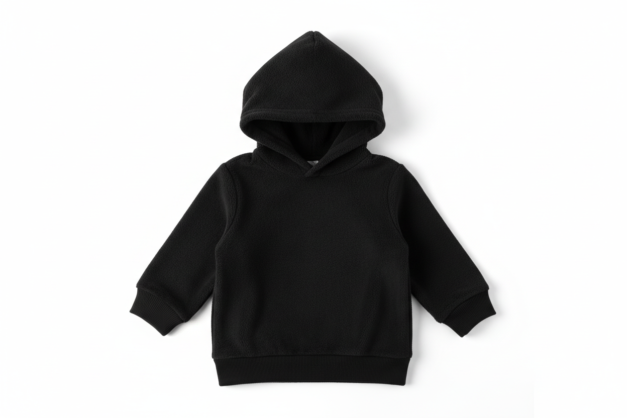 black infant hoodie
