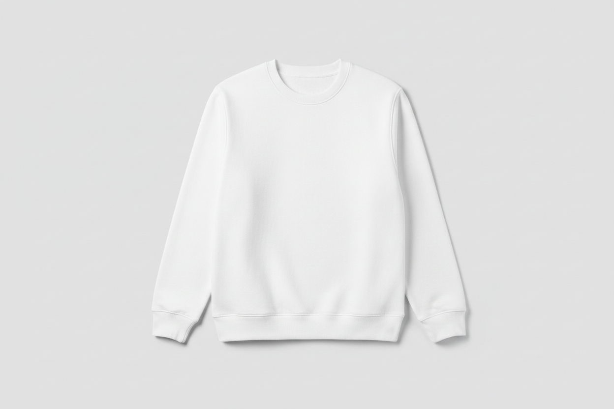 blank image of custom white crewneck