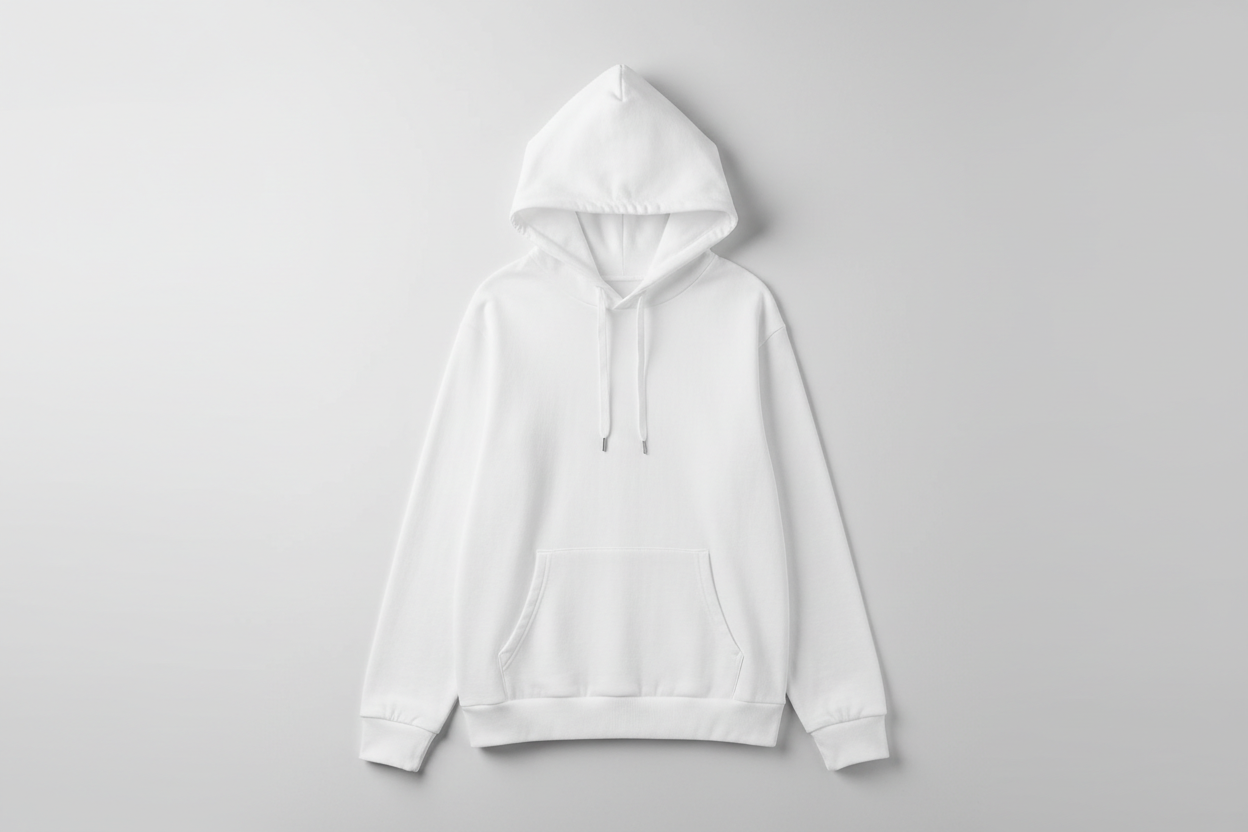 blank image of white hoodie