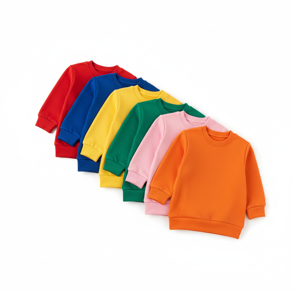 multicolor blank infant crewnecks