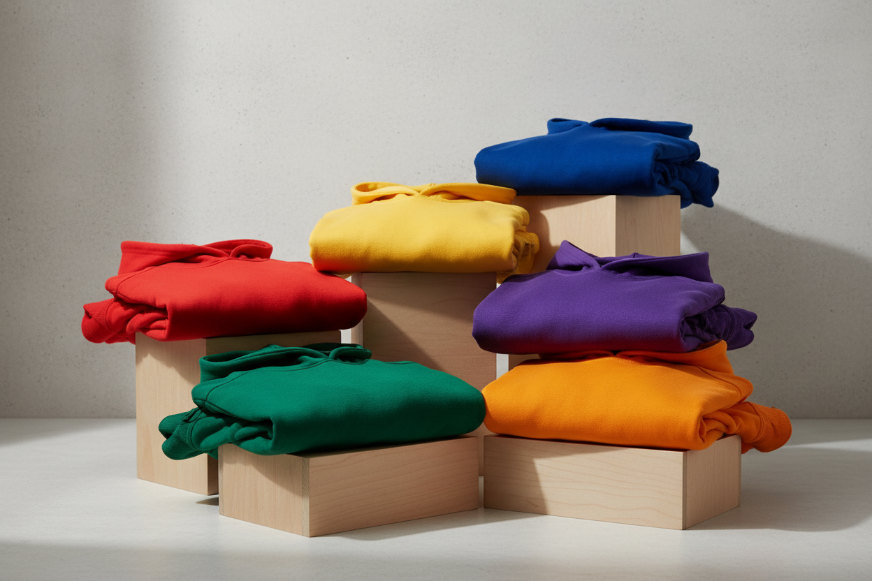 multicolored hoodies