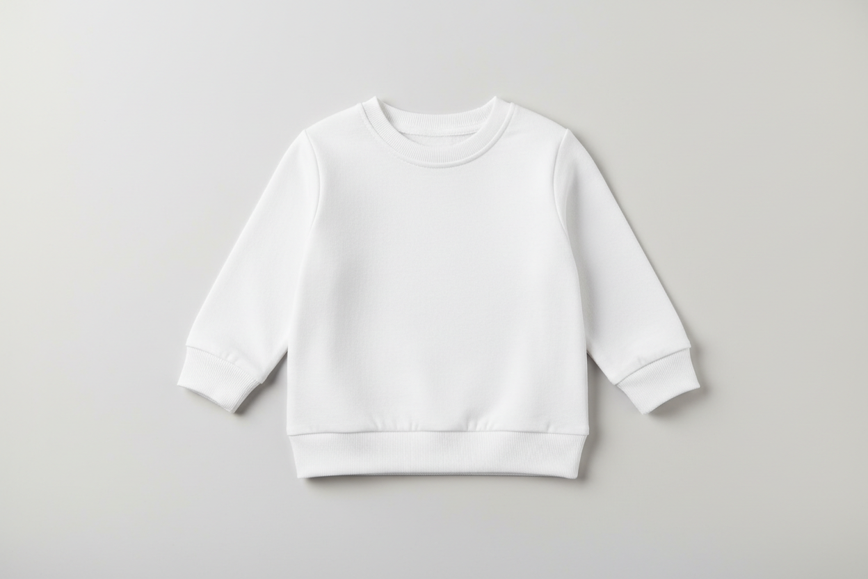 white infant crewneck